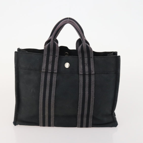 HERMES Fourre Tout Handtas katoen 4 Stuks Zwart Rood grijs Auth ti3922