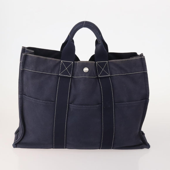 HERMES Fourre Tout Handtas katoen 4 Stuks Zwart Rood grijs Auth ti3922