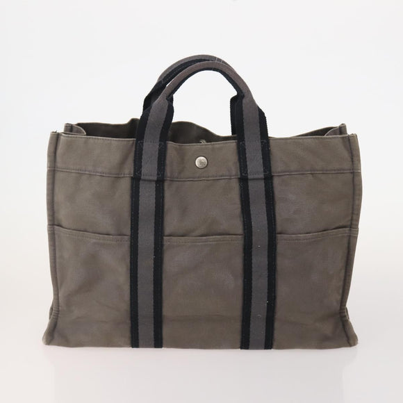 HERMES Fourre Tout Handtas katoen 4 Stuks Zwart Rood grijs Auth ti3922