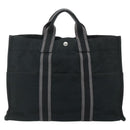 HERMES Fourre Tout MM Tote Bag cotton Black Auth ti3923A-2
