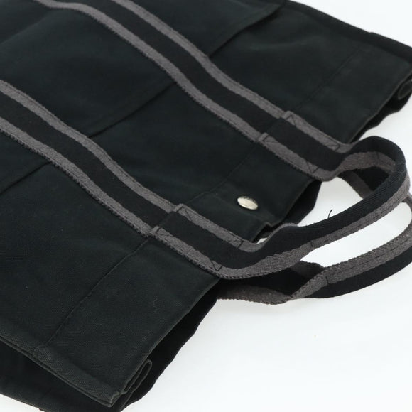 HERMES Fourre Tout MM Tote Bag cotton Black Auth ti3923A