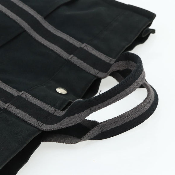 HERMES Fourre Tout MM Tote Bag cotton Black Auth ti3923A