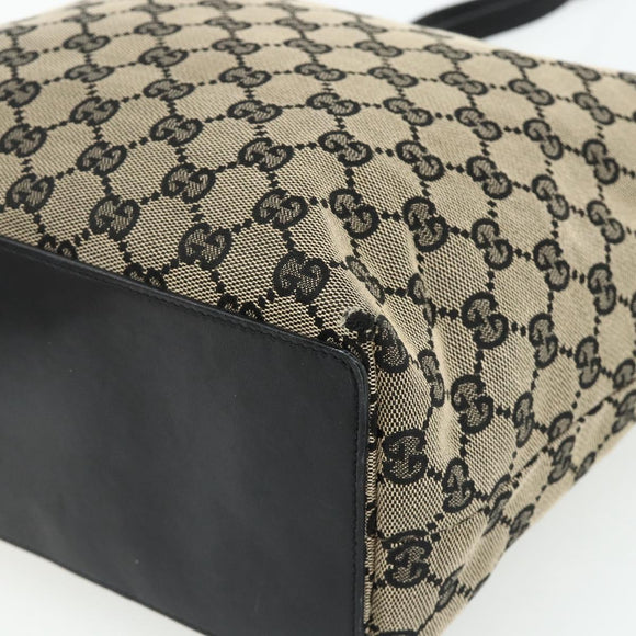 GUCCI GG Canvas Tote Bag Black Gold 002 1098 Auth ti3925