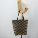 GUCCI GG Canvas Tote Bag Black Gold 002 1098 Auth ti3925-21