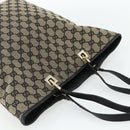 GUCCI GG Canvas Tote Bag Black Gold 002 1098 Auth ti3925-6