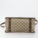 GUCCI GG Supreme Web Sherry Line Hand Bag PVC 2way Beige Gold Auth ti3926-11