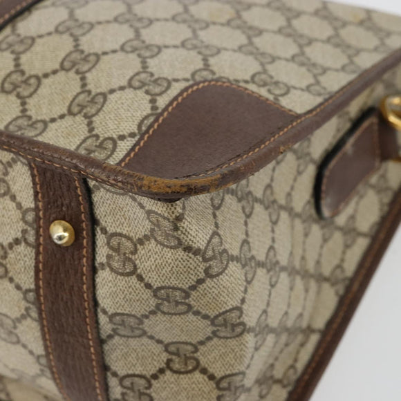 GUCCI GG Supreme Web Sherry Line Hand Bag PVC 2way Beige Gold Auth ti3926
