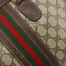 GUCCI GG Supreme Web Sherry Line Hand Bag PVC 2way Beige Gold Auth ti3926-16