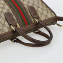 GUCCI GG Supreme Web Sherry Line Hand Bag PVC 2way Beige Gold Auth ti3926-7