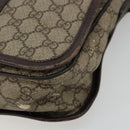 GUCCI GG Supreme Web Sherry Line Tas PVC Beige Zilver 145844 Auth ti3927-10