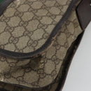 GUCCI GG Supreme Web Sherry Line Tas PVC Beige Zilver 145844 Auth ti3927-12