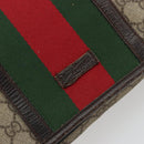 GUCCI GG Supreme Web Sherry Line Tas PVC Beige Zilver 145844 Auth ti3927-15