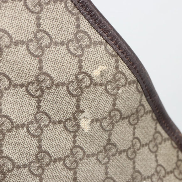 GUCCI GG Supreme Web Sherry Line Tas PVC Beige Zilver 145844 Auth ti3927