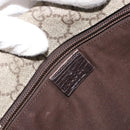 GUCCI GG Supreme Web Sherry Line Tas PVC Beige Zilver 145844 Auth ti3927-19