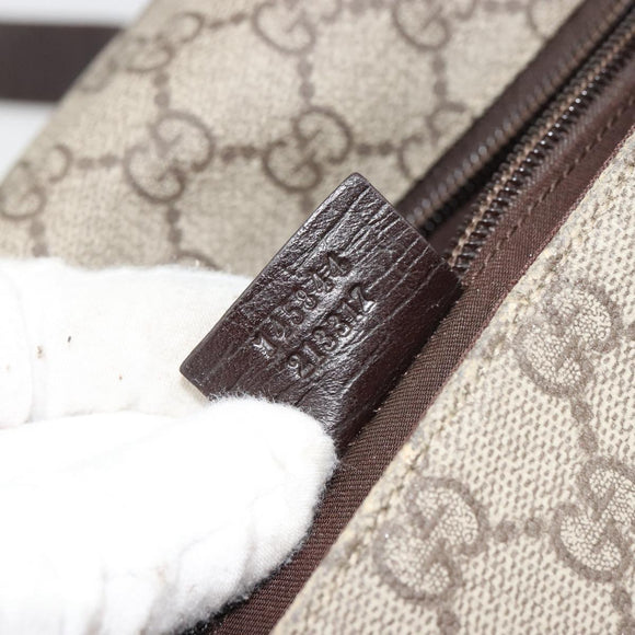 GUCCI GG Supreme Web Sherry Line Tas PVC Beige Zilver 145844 Auth ti3927