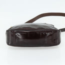 GUCCI Bamboo Bag Patent leather 2way Brown Gold 001 1705 1638 Auth ti3928-11