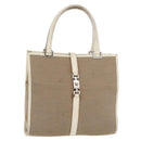 GUCCI Jackie Hand Bag Canvas Beige Silver 002 1065 Auth ti3929A-1