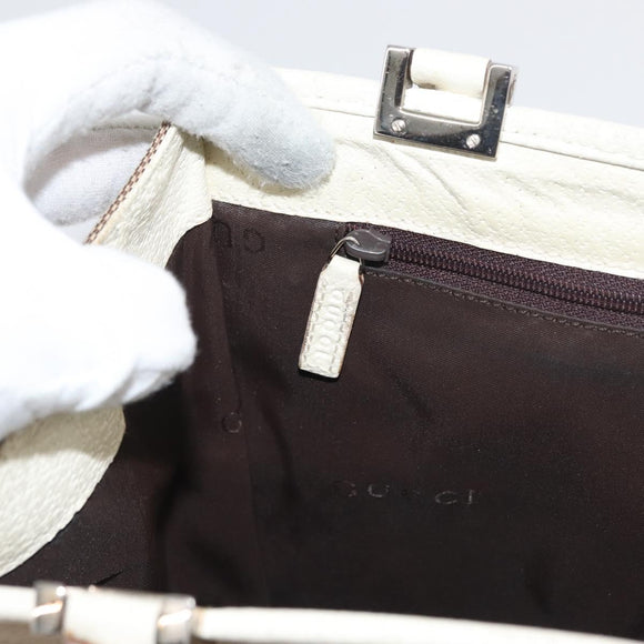 GUCCI Jackie Hand Bag Canvas Beige Silver 002 1065 Auth ti3929A