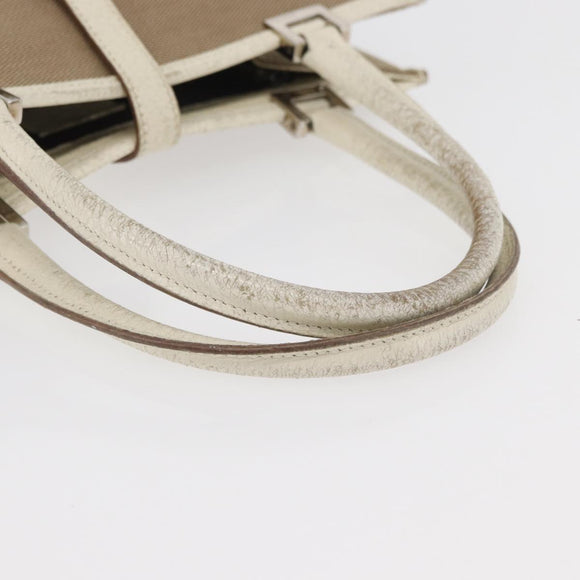 GUCCI Jackie Hand Bag Canvas Beige Silver 002 1065 Auth ti3929A
