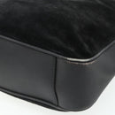 GUCCI Bamboo Hand Bag Suede 2way Black Gold 001 2113 1638 Auth ti3930-14
