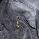 GUCCI Bamboo Hand Bag Suede 2way Black Gold 001 2113 1638 Auth ti3930-20