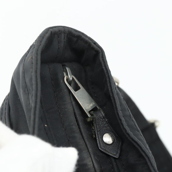 HERMES Acapulco Waist bag Nylon Black Auth ti3931