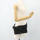 HERMES Acapulco Waist bag Nylon Black Auth ti3931-22
