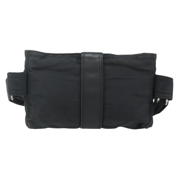 HERMES Acapulco Waist bag Nylon Black Auth ti3931