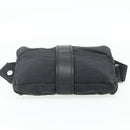 HERMES Acapulco Waist bag Nylon Black Auth ti3931-5