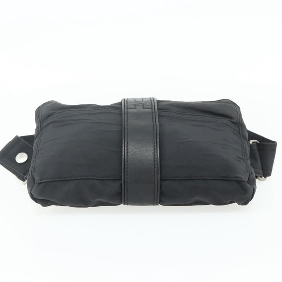 HERMES Acapulco Waist bag Nylon Black Auth ti3931