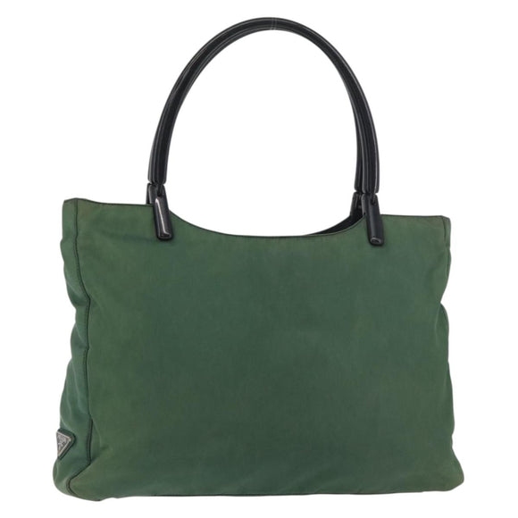 PRADA Tote Bag Nylon Green Black Auth ti3933