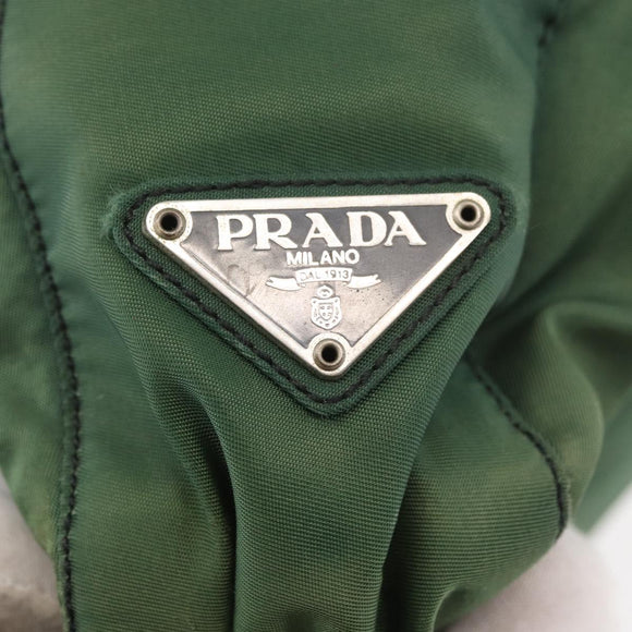 PRADA Tote Bag Nylon Green Black Auth ti3933