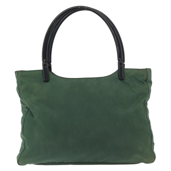 PRADA Tote Bag Nylon Green Black Auth ti3933