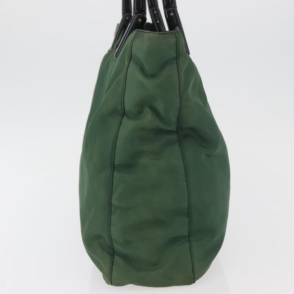 PRADA Tote Bag Nylon Green Black Auth ti3933