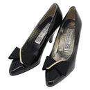 GIVENCHY Heel Patent leather Black Gold Auth ti3934-1