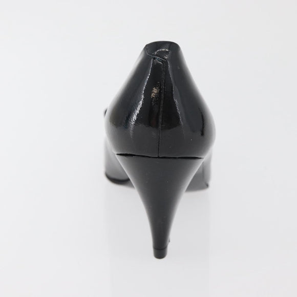 GIVENCHY Heel Patent leather Black Gold Auth ti3934