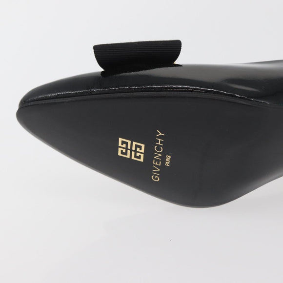 GIVENCHY Heel Patent leather Black Gold Auth ti3934