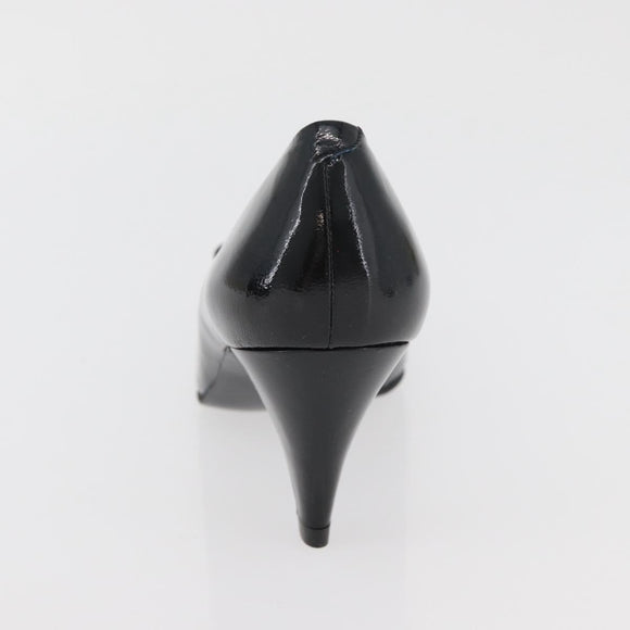 GIVENCHY Heel Patent leather Black Gold Auth ti3934