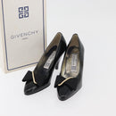 GIVENCHY Heel Patent leather Black Gold Auth ti3934-36