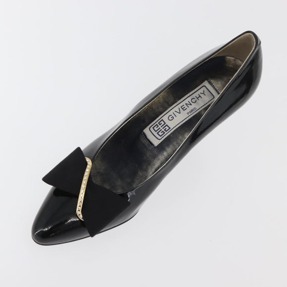 GIVENCHY Heel Patent leather Black Gold Auth ti3934