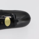 SAINT LAURENT Heel Leather Black Gold Auth ti3935-10