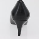 SAINT LAURENT Heel Leather Black Gold Auth ti3935-12