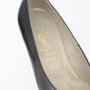 SAINT LAURENT Heel Leather Black Gold Auth ti3935-14