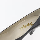 SAINT LAURENT Heel Leather Black Gold Auth ti3935-16