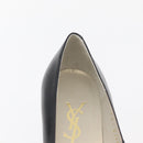 SAINT LAURENT Heel Leather Black Gold Auth ti3935-17