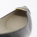 SAINT LAURENT Heel Leather Black Gold Auth ti3935-18