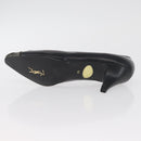 SAINT LAURENT Heel Leather Black Gold Auth ti3935-25