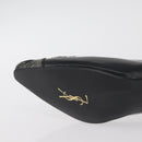 SAINT LAURENT Heel Leather Black Gold Auth ti3935-26