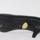 SAINT LAURENT Heel Leather Black Gold Auth ti3935-27