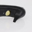 SAINT LAURENT Heel Leather Black Gold Auth ti3935-28